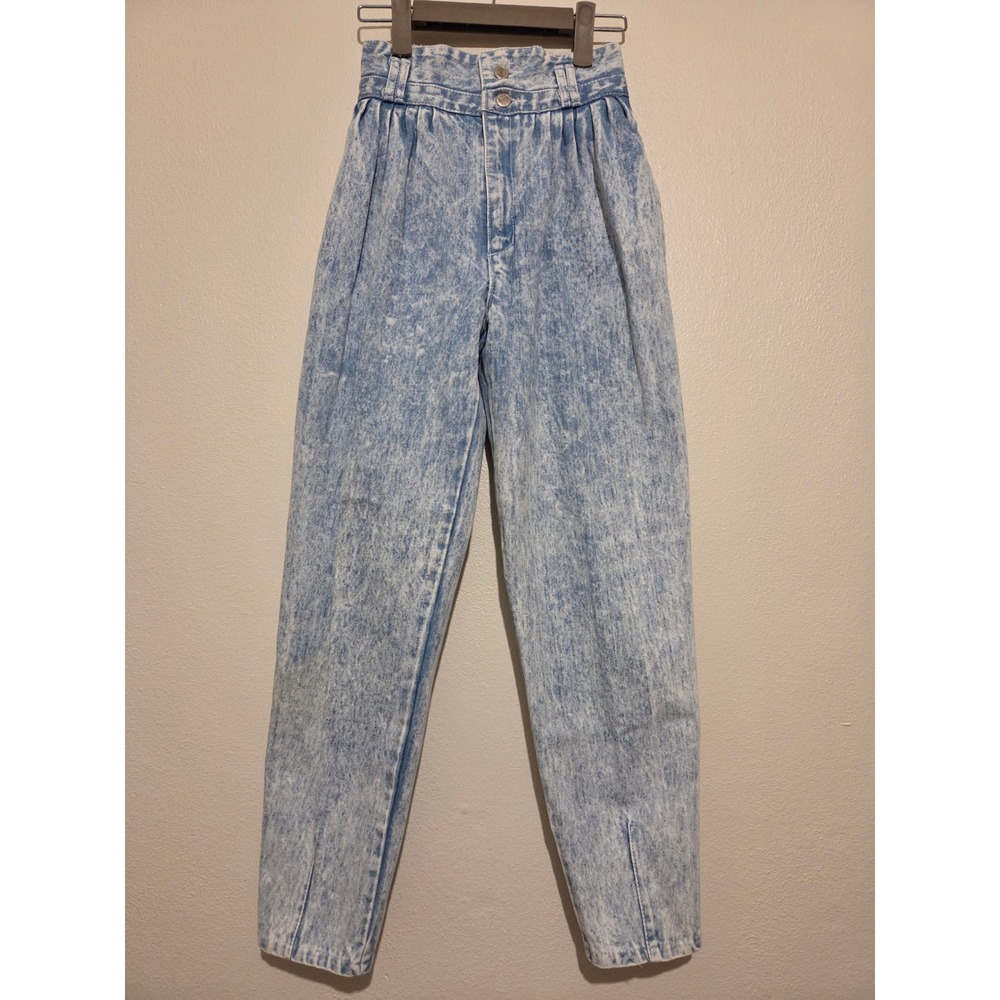 Vintage St Tropez Acid Wash High Waist Pleated Mom Jeans Size 10 Made in USA 23"